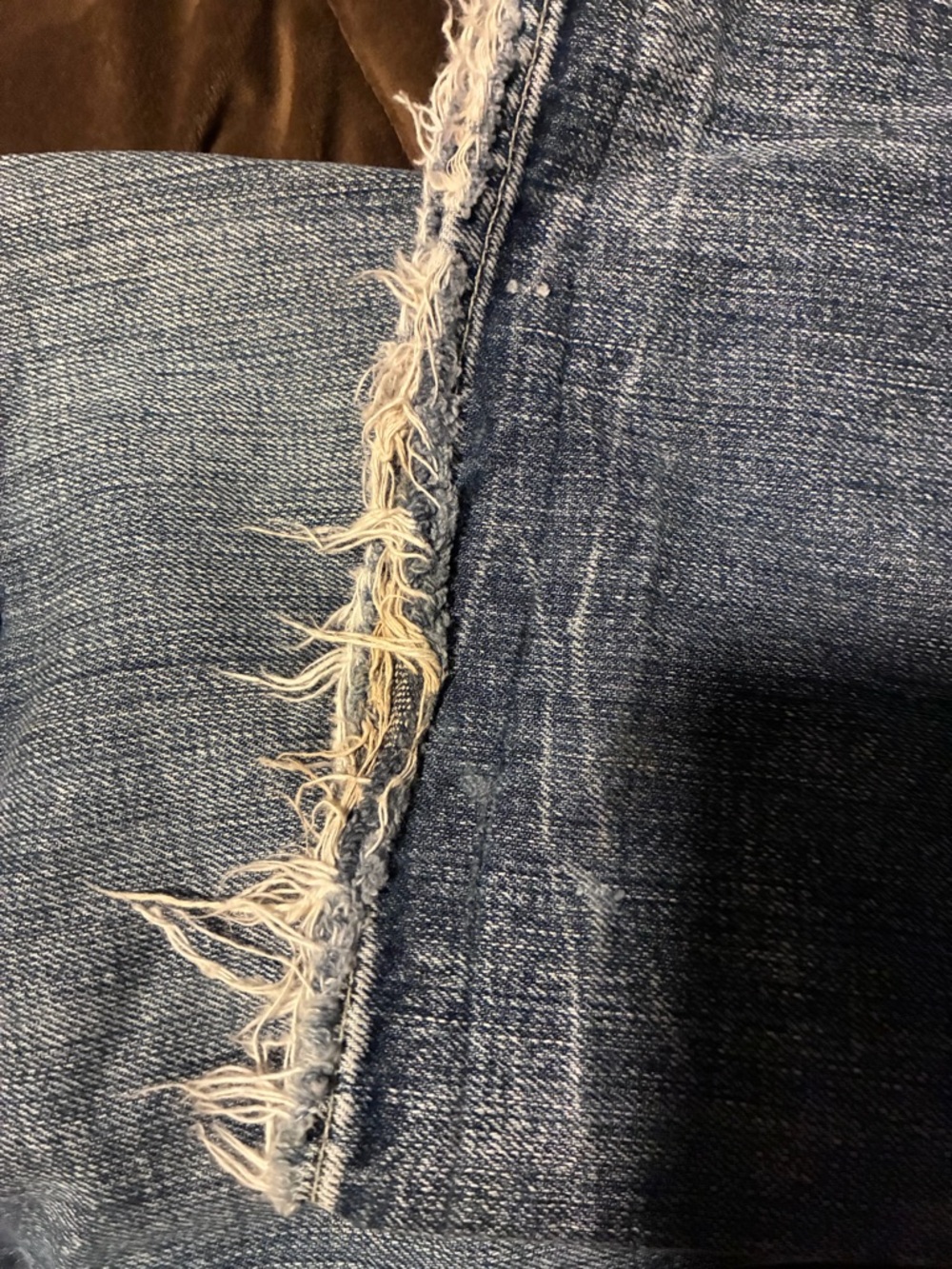 7 for all Mankind brand, size 27, 100% cotton, flare, distressed denim jeans - Picture 2 of 15
